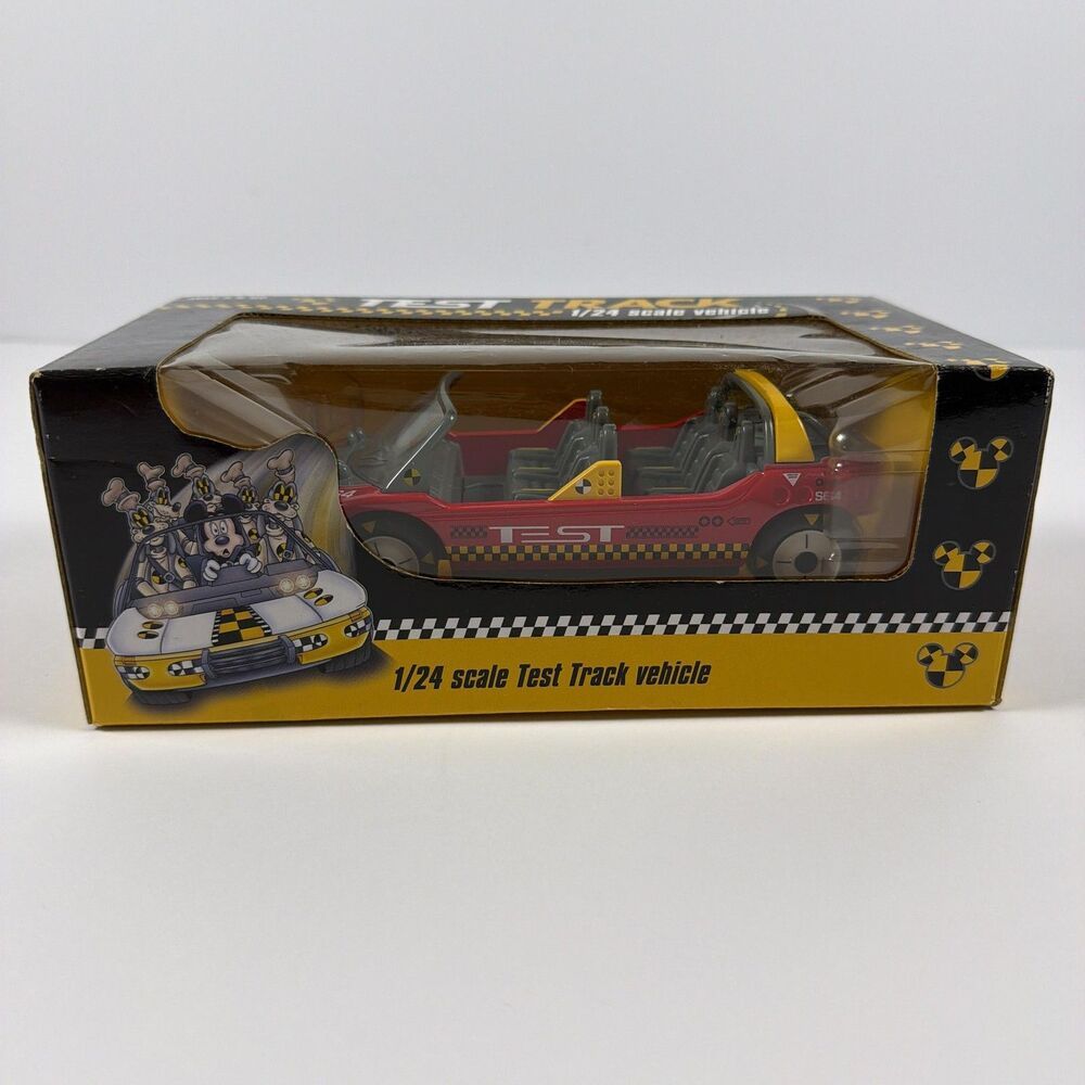 Disney Test Track 1/24 Scale Red Ride Vehicle Toy Car Mickey Mouse Epcot In Box